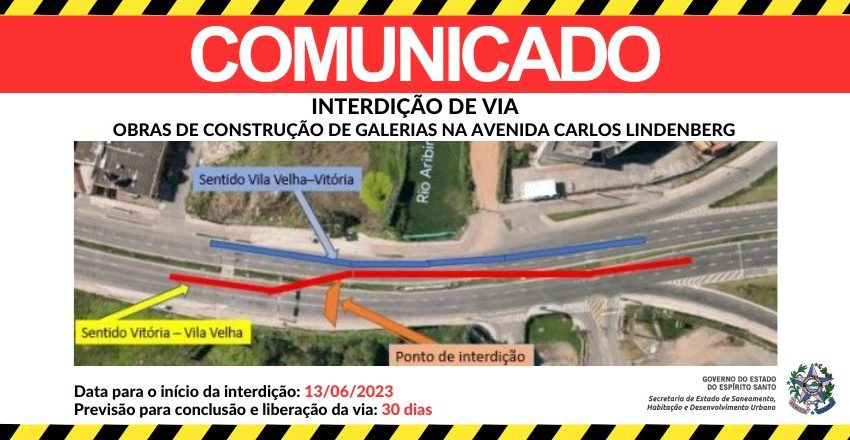  Interdição de via na Avenida Carlos Lindenberg, em Vila Velha