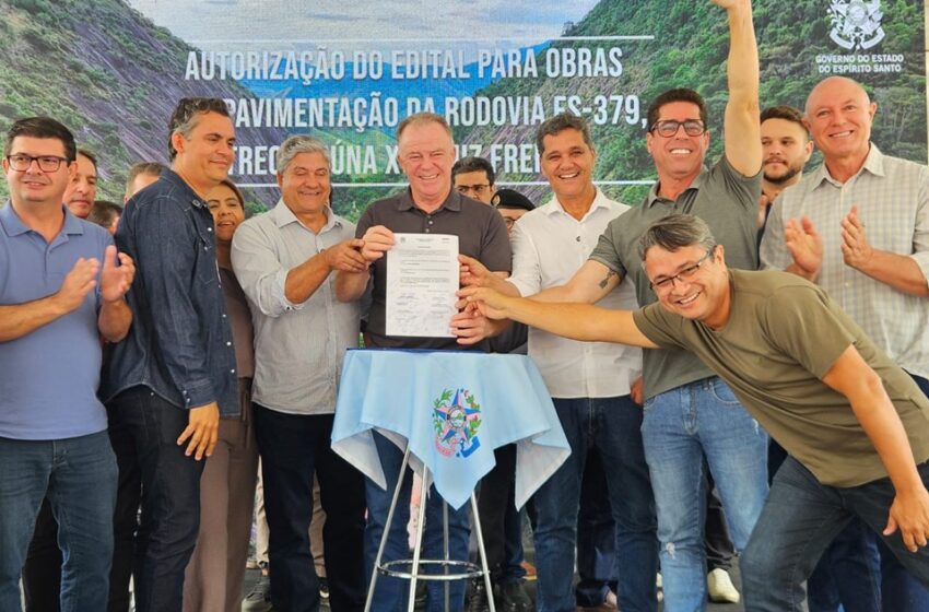  Casagrande vistoria obras da ES-379 em Irupi e anuncia novos investimentos para educação e saúde em Iúna