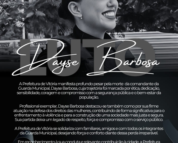  PMV lamenta morte trágica da comandante da Guarda Municipal e decreta luto oficial de três dias