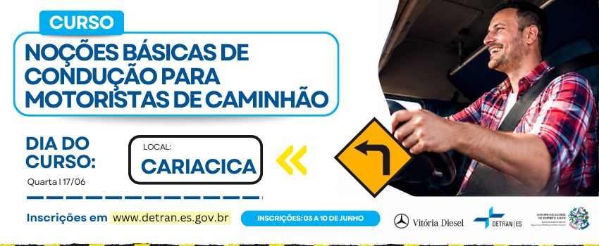  Detran|ES abre inscrições de curso inédito para motoristas de caminhão
